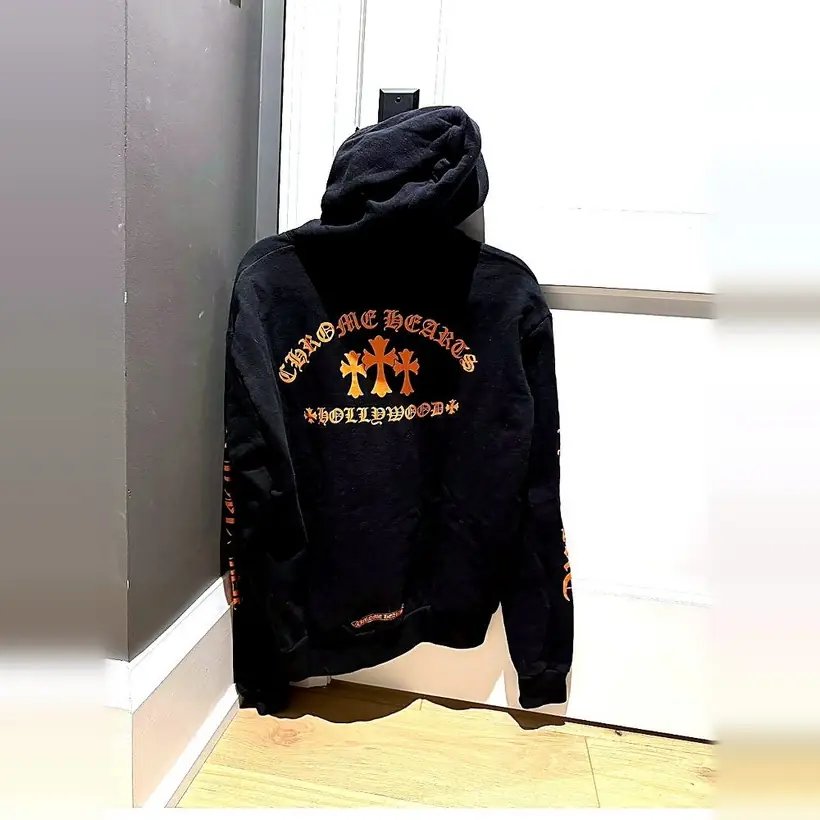 Chrome Hearts Hollywood Zip Hoodie — Black/Orange