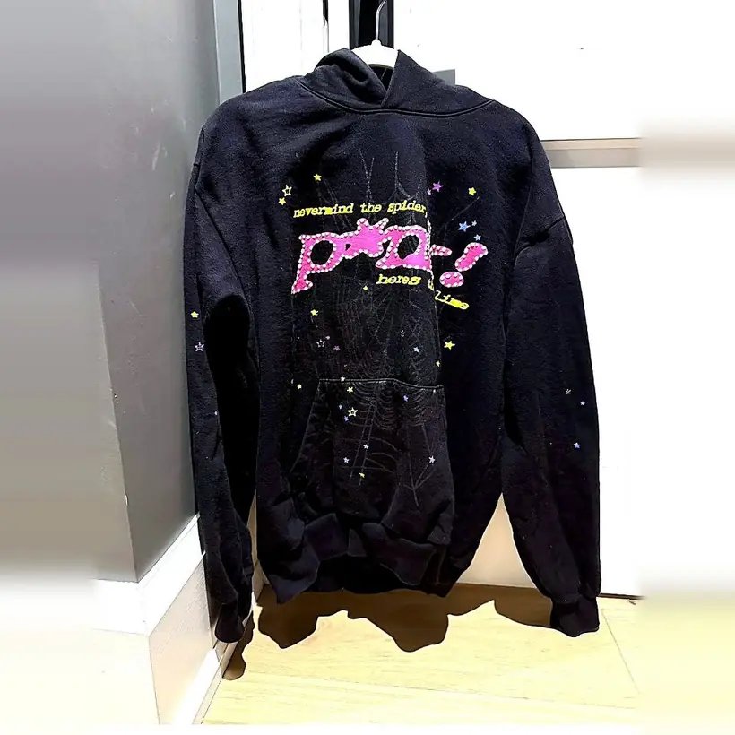 Sp5der Web Hoodie — Black/Pink