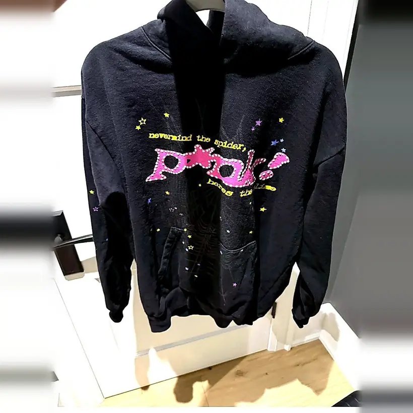 Sp5der Web Hoodie — Black/Pink
