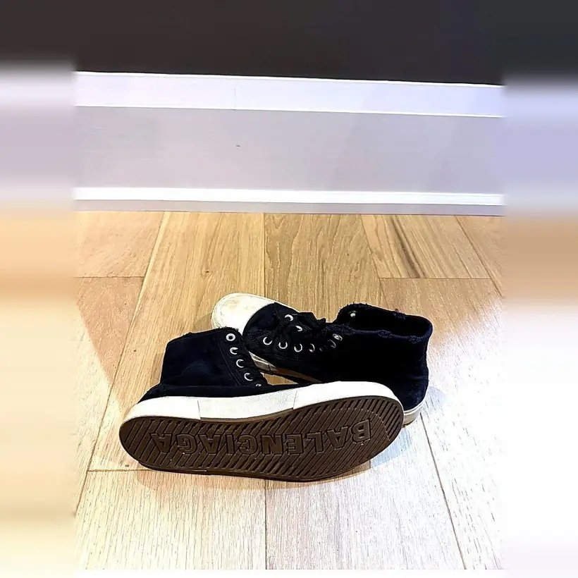 Balenciaga Paris Distressed High-Top — Black