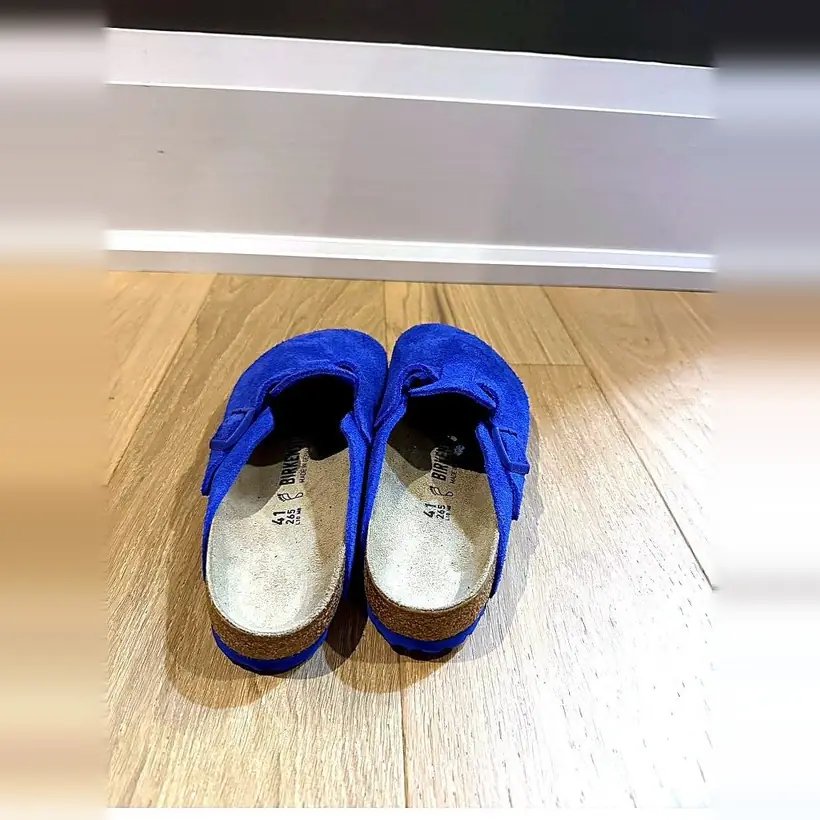 Birkenstock Boston Suede — Blue