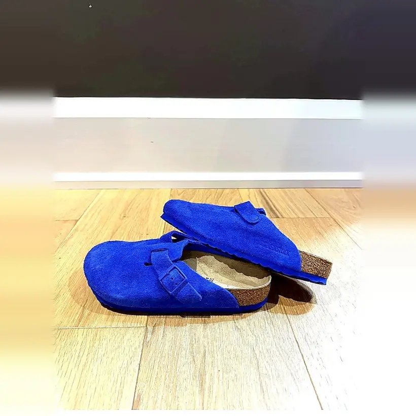 Birkenstock Boston Suede — Blue