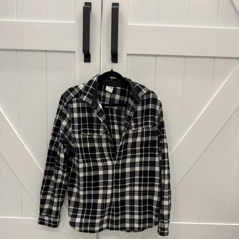 The North Face Plaid Flannel Shirt — Black/White