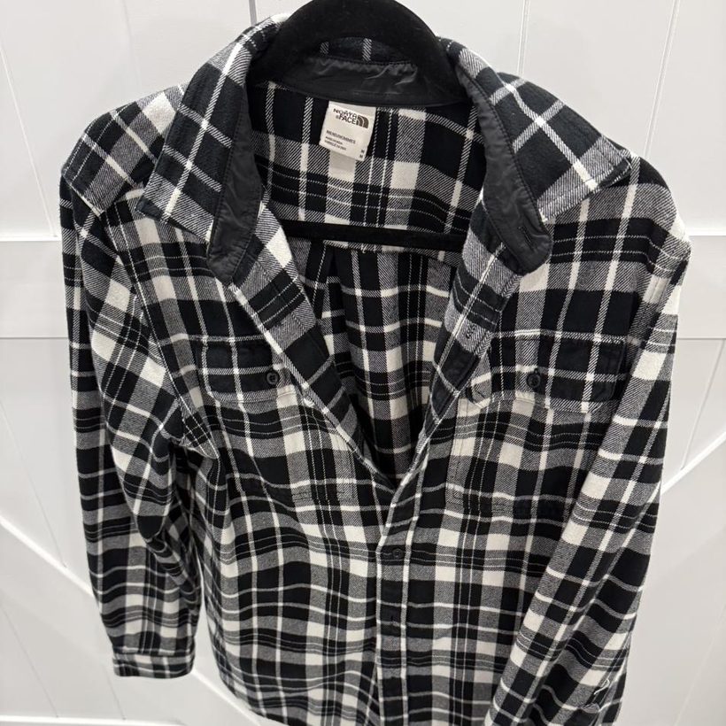 The North Face Plaid Flannel Shirt — Black/White